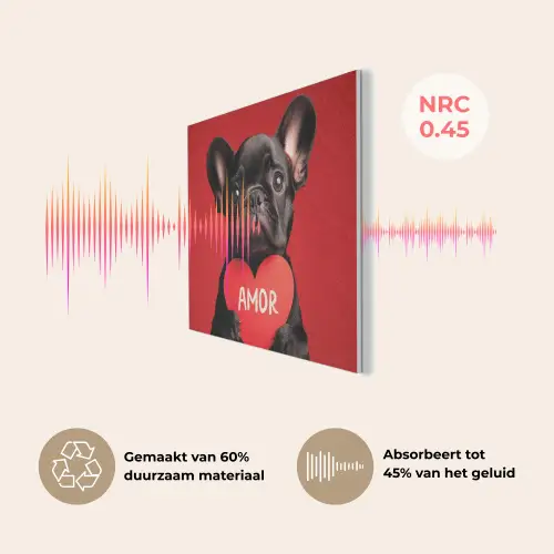 Amor - Hond  - Hartje - Rood PET vilt klein -USP_NL