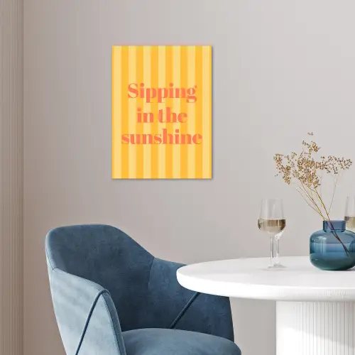 Gestreept - Geel - Sunshine - Letters poster papier klein -sfeer3