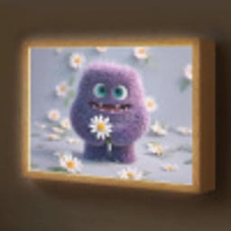 Monster - Paars - Madeliefjes Light Box met batterij (Wandlamp kind) middel -z3d_website