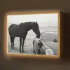 Paard - Auto - Zwart - Wit Light Box met batterij (Wandlamp) middel -z3d_website