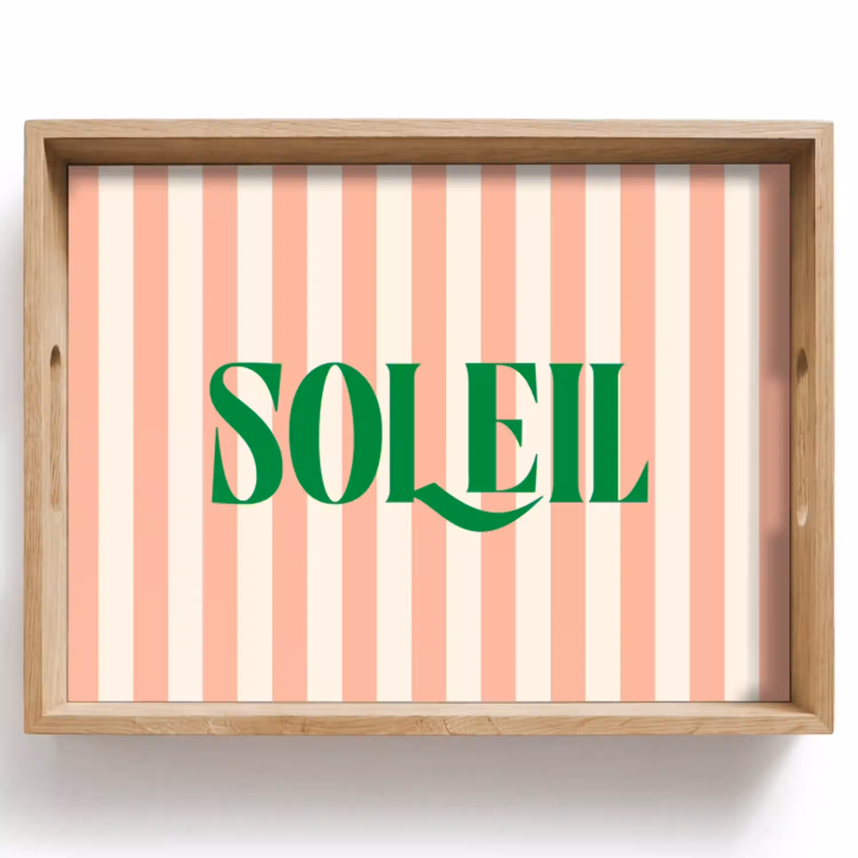 Zachtroze - Groen - Strepen - Soleil Dienblad Rechthoek middel -z3d_shopping