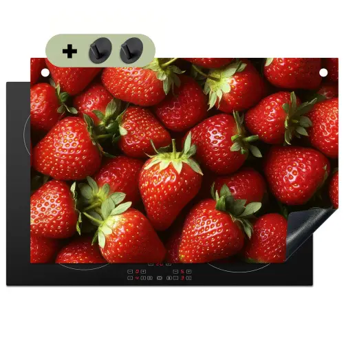 Aardbei - Fruit - Rood Inductie beschemer met haakjes klein -3d