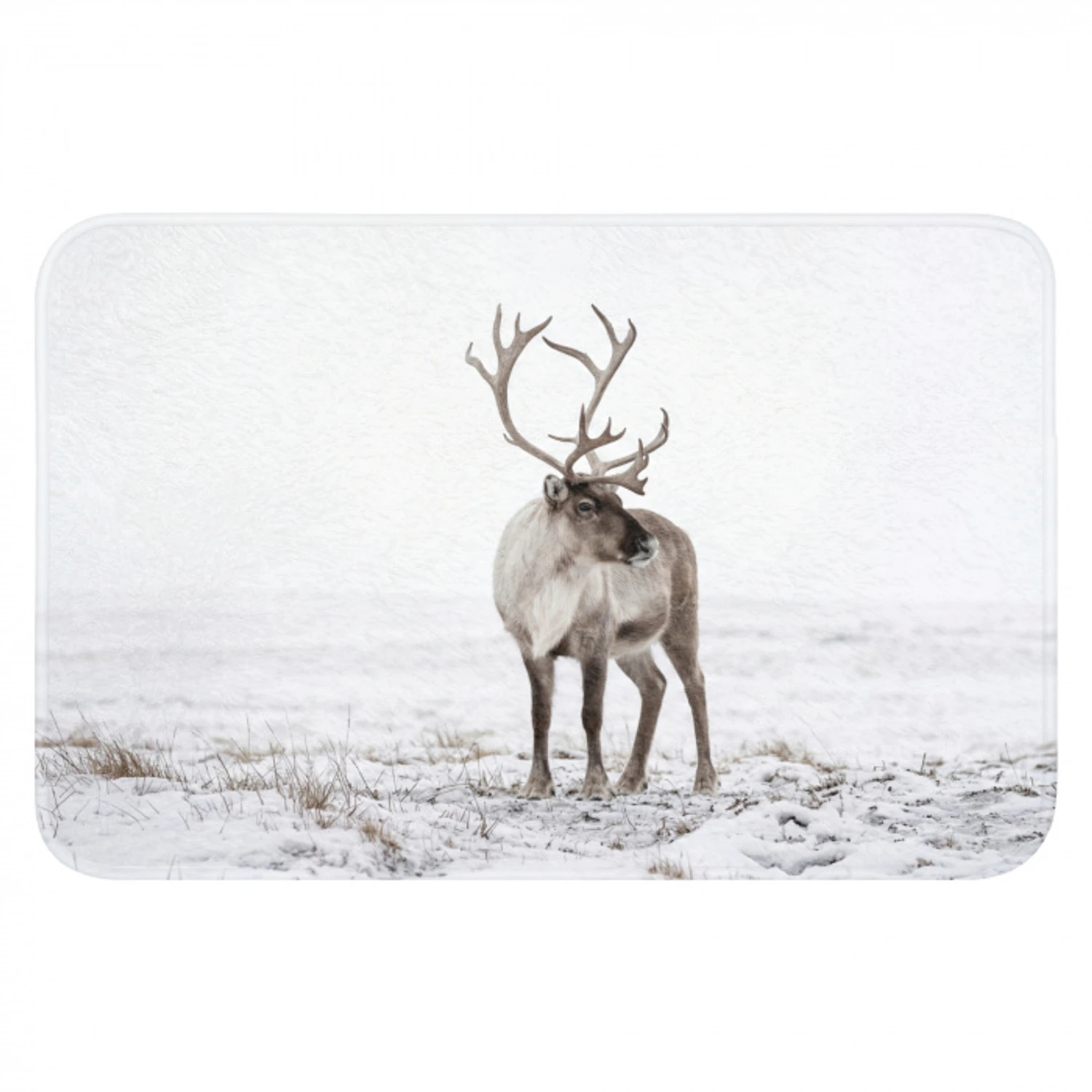 Rendier - Gewei - Sneeuw - Winter Badmat klein -3d