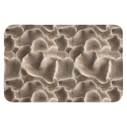 Waaiervorm - Beige - Vezel textuur Badmat klein 997 -3d