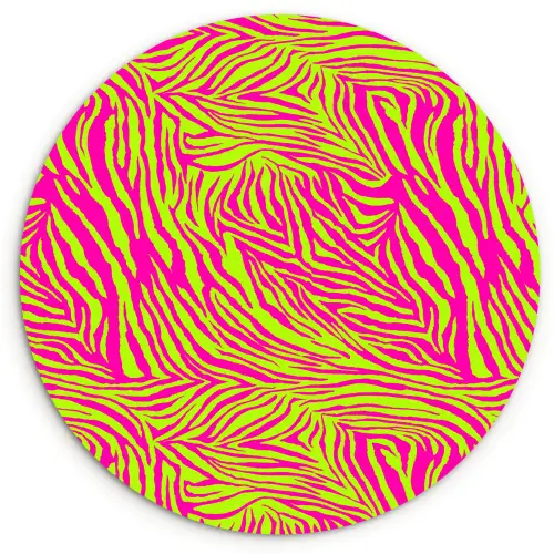 Neon - Zebra - Roze - Groen Wandcirkel plexiglas klein 852 -3d