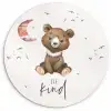 Spreuken - Be kind - Kinderen - Teddybeer - Waterverf Wandcirkel kunststof plaat 5mm dik klein -3d