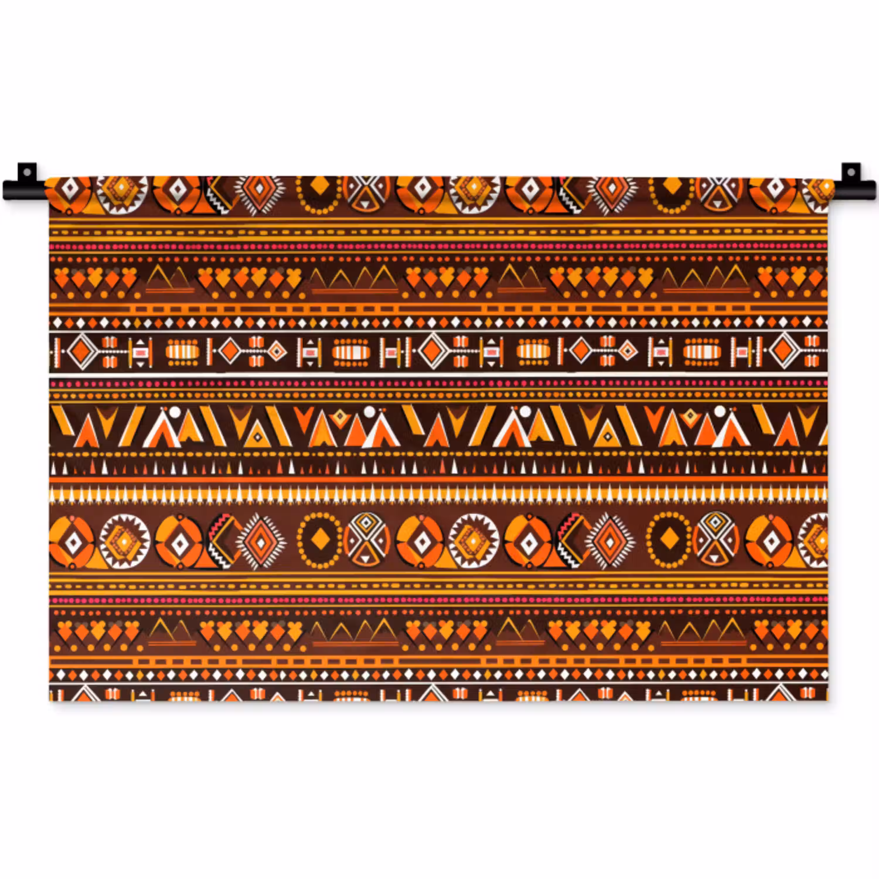 Oranje - Etnisch - Tribaal - Geometrisch - Patroon Wandkleed katoen klein 269 -zz3d