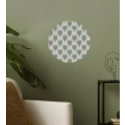 Waaier - Klassiek - Blauw Wandcirkel behangsticker klein 186 -sfeer2