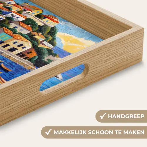 Kustdorp - Huisjes - Mozaïek - Zee Dienblad Rechthoek middel -USP_HandgreepNL