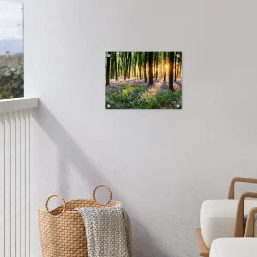 Bos - Bloemen - Lavendel - Zon - Paars - Natuur tuinposter los doek klein -sfeer8