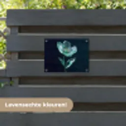 Bladeren - Bloem - Glazen - Donkerblauw tuinposter los doek klein -sfeer3