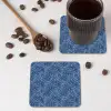 Frans - Citroen -  Stippen - Wit - Blauw onderzetter kurk middel 366 -sfeer2