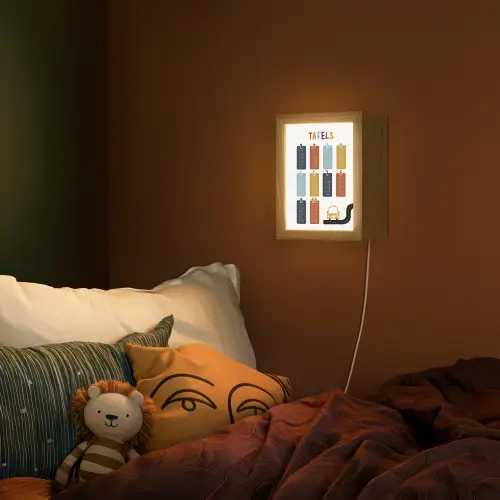 Tafels van vermenigvuldiging - Leren rekenen voor kinderen - Getallen oefenen - Cijfers - Auto Light Box met kabel (Wandlamp kind) klein -sfeer1_kind