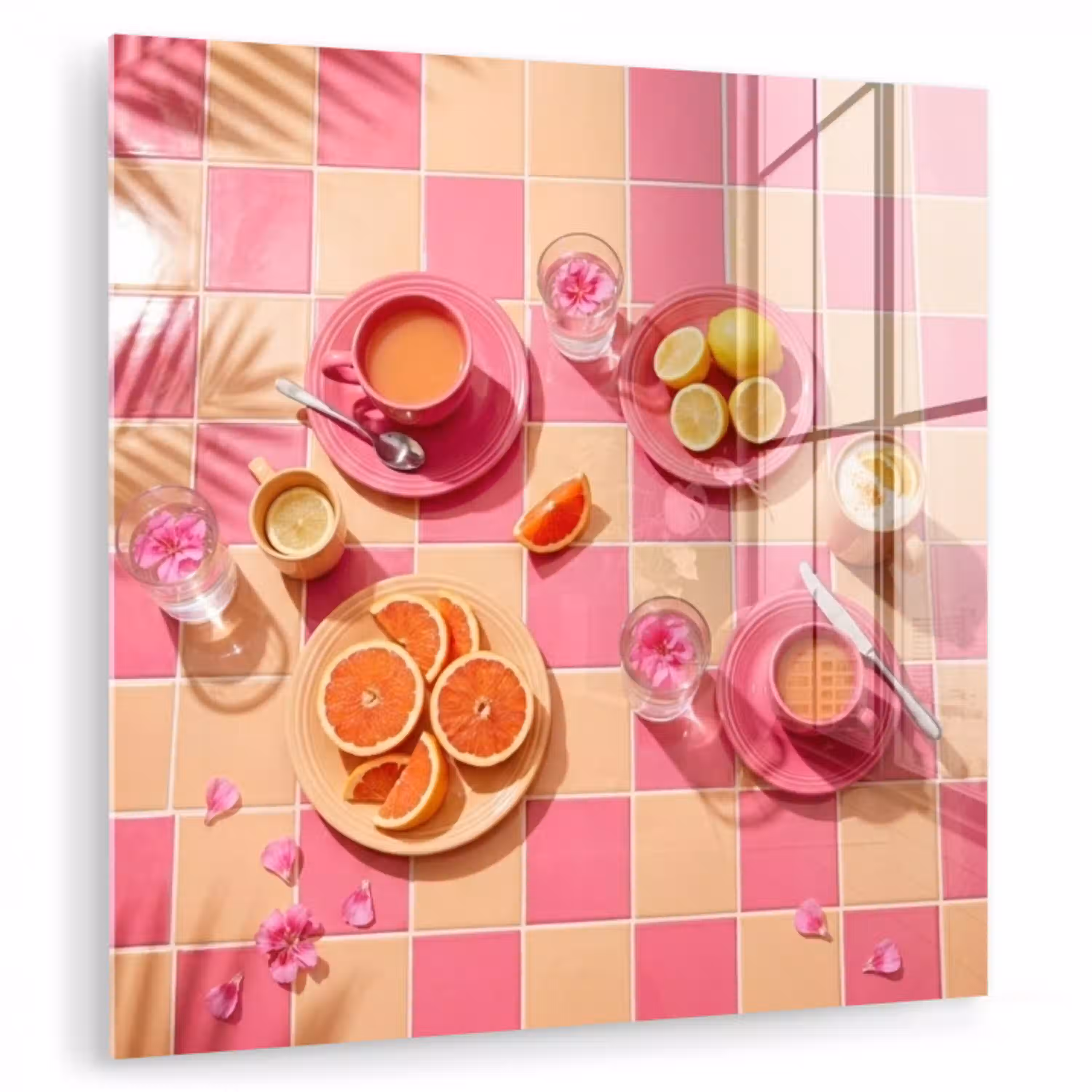 Eten - Citrusvruchten - Stillevens - Roze - Oranje plexiglas 5mm klein -zzzproduct_nieuw