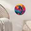 Dolfijn - Kleurrijk - Oceaan - Koraal Wandcirkel plexiglas klein -sfeer5