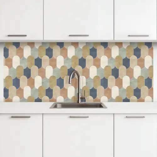 Harmonie - Patroon - Kleurrijk keuken achterwand 2 middel 871 -3d