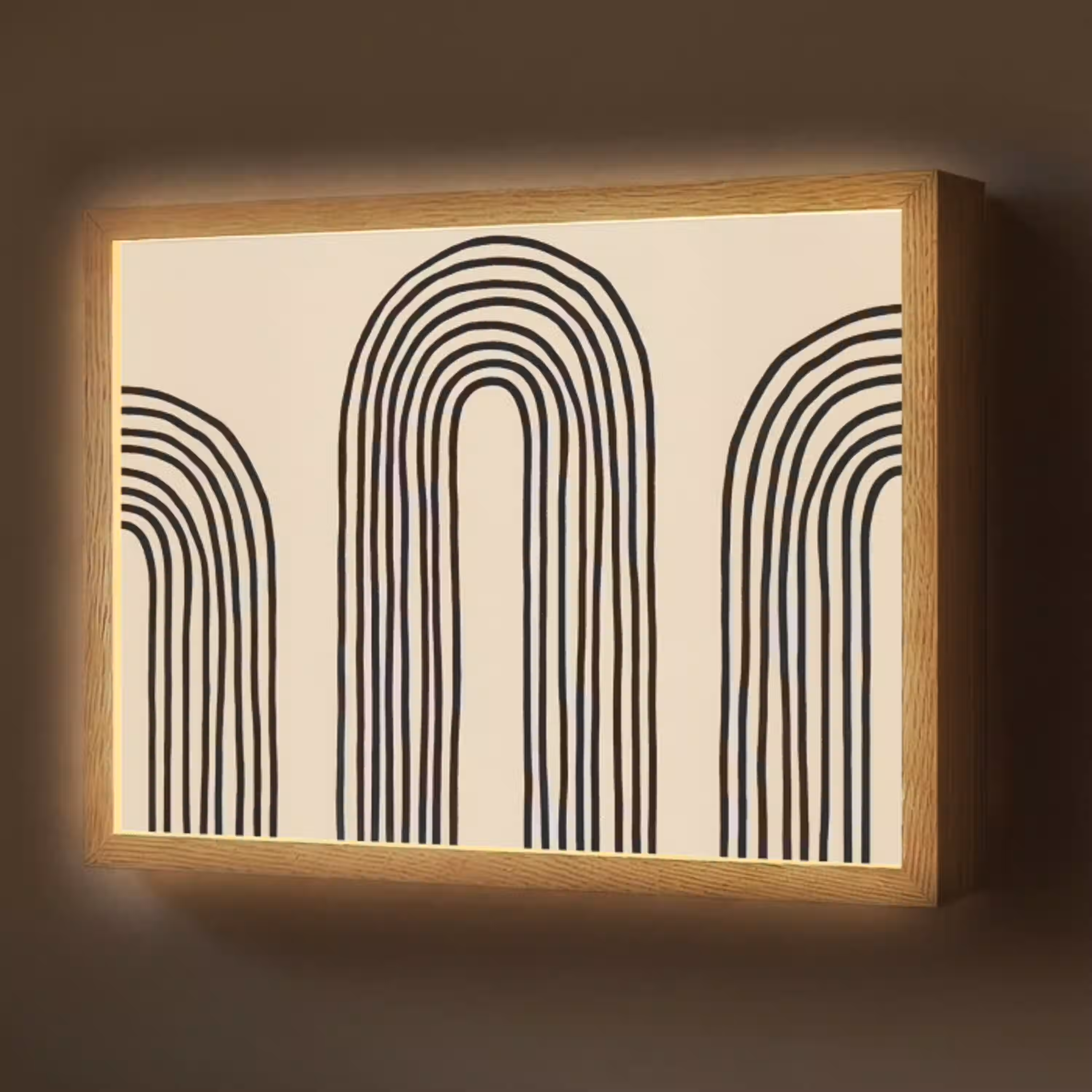 Boogvormen - Zwart - Strak Light Box met batterij (Wandlamp) middel -z3d_website