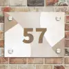 Abstract beige - Traditioneel Naambord Rechthoek middel -sfeer3
