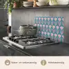 Blauw - Retro - Patroon - Hartjes keuken achterwand spatscherm klein 900 -usp_NL