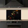 Kruiden - Zwart - Specerijen - Keuken - Koken keuken achterwand spatscherm klein -sfeer1