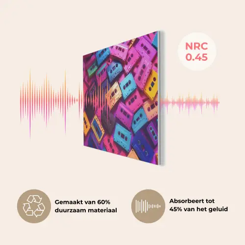 Cassetteband - Kleurrijk - Energiek PET vilt klein -USP_NL
