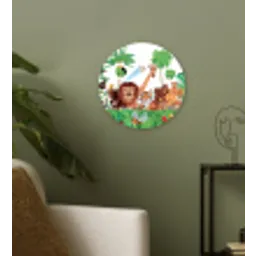 Wilde dieren - Jungle - Leeuw - Tijger - Meisjes - Kids - Jongens Wandcirkel kunststof plaat 5mm dik klein -sfeer3