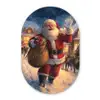 Kerstman - Dorp - Hert - Donker Wandcirkel Ovaal Forex klein -3d
