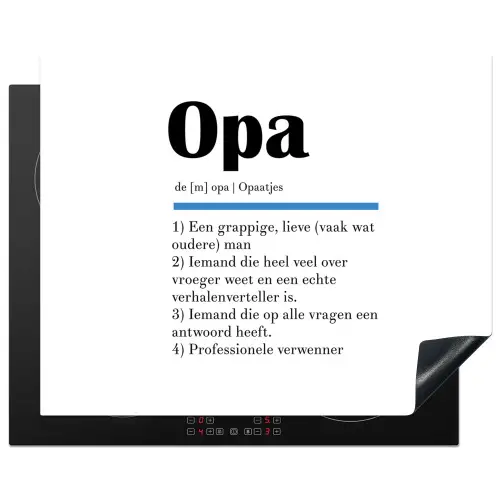 Quotes - Opa betekenis - Spreuken - Woordenboek Inductie beschermer vinyl 3mm groot -3d