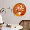 Vaas - Bloemen - Oranje Wandcirkel kunststof plaat 5mm dik klein -sfeer4