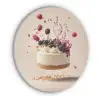 Cheesecake - Eten - Roze - Taart Akoestische PET Vilt - Rond klein -3d