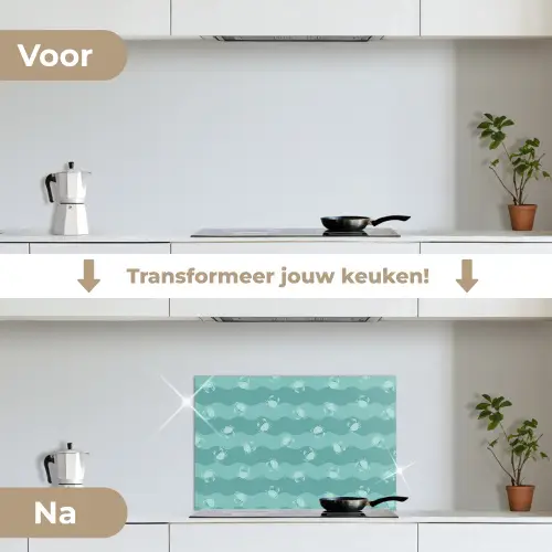 Zee - Dieren - Blauwe krab - Blauw keuken achterwand spatscherm klein 900 -voor_na_NL