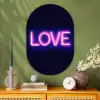 Neon - Love - Valentijn Wandcirkel Ovaal Glas middel -sfeer2