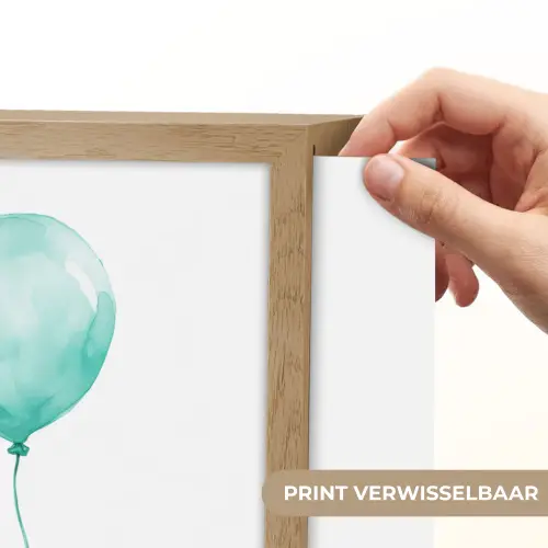 Draak - Baby dier - Blauwe ballon Light Box met batterij (Wandlamp kind) middel -USP_websiteprintNL