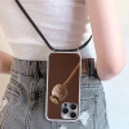 Papaverbol - Droogbloem - Bruin - Minimalistisch Hoesje iPhone 16 Pro Max met koord klein -sfeer5