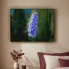 Bloemen - Blauw - Dennenboom Textielframe zwart klein -sfeer1
