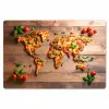 Wereldkaart - Pizza - Houten ondergrond Placemat vinyl groot -zzsfeer1_Kitchenyeah-website