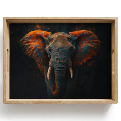 Olifant - Oranje - Oren Dienblad Rechthoek middel -z3d_shopping
