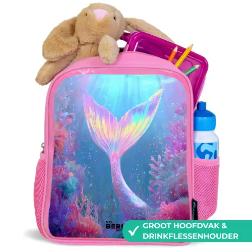 Zeemeermin - Koraal - Water Kinderrugzak - Roze middel -inhoud_NL