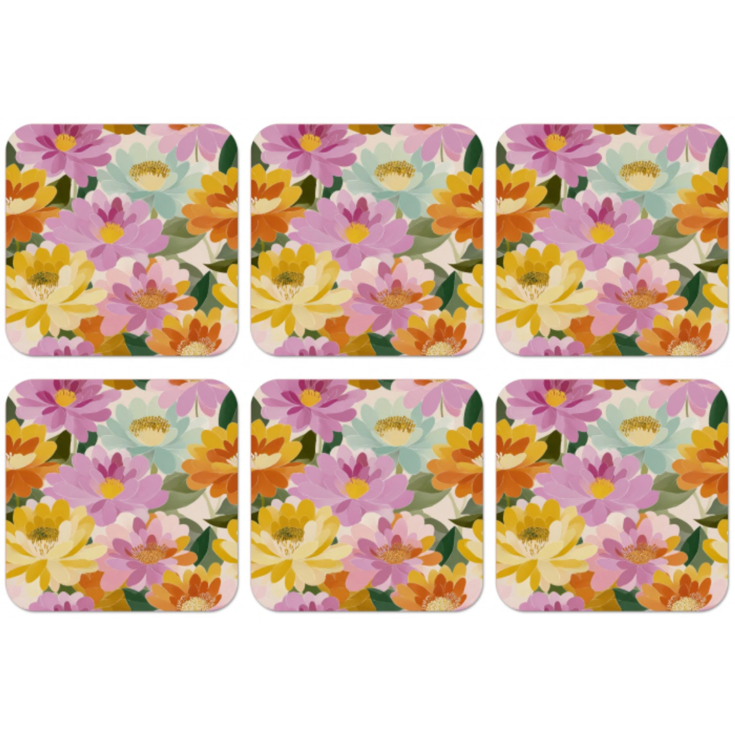 Lelies - Aquarel - Pastel onderzetter kurk middel 366 -zkaufland3dotto