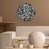 Symbolen - Abstract - Grafisch - Zwart Akoestische PET Vilt - Rond klein -sfeer1