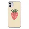 Aardbei - Minimalistisch - Rood - Fruit Telefoonhoesje iPhone 11 klein -3d