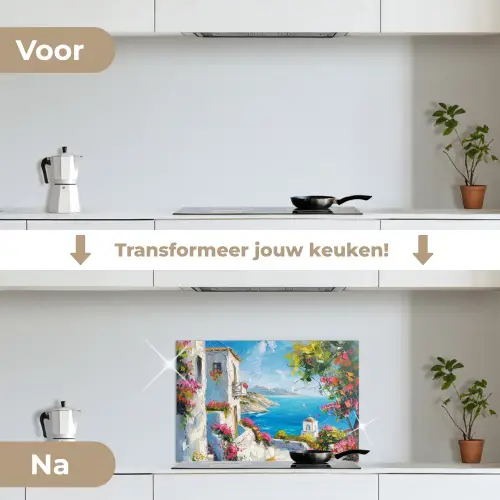 Landschap - Bloemen - Natuur - Zomer keuken achterwand spatscherm klein -voor_na_NL