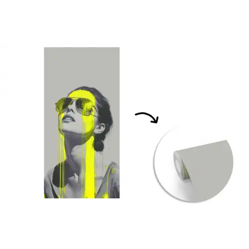 Vrouw - Bril - Verf fotobehang vinyl groot -3d