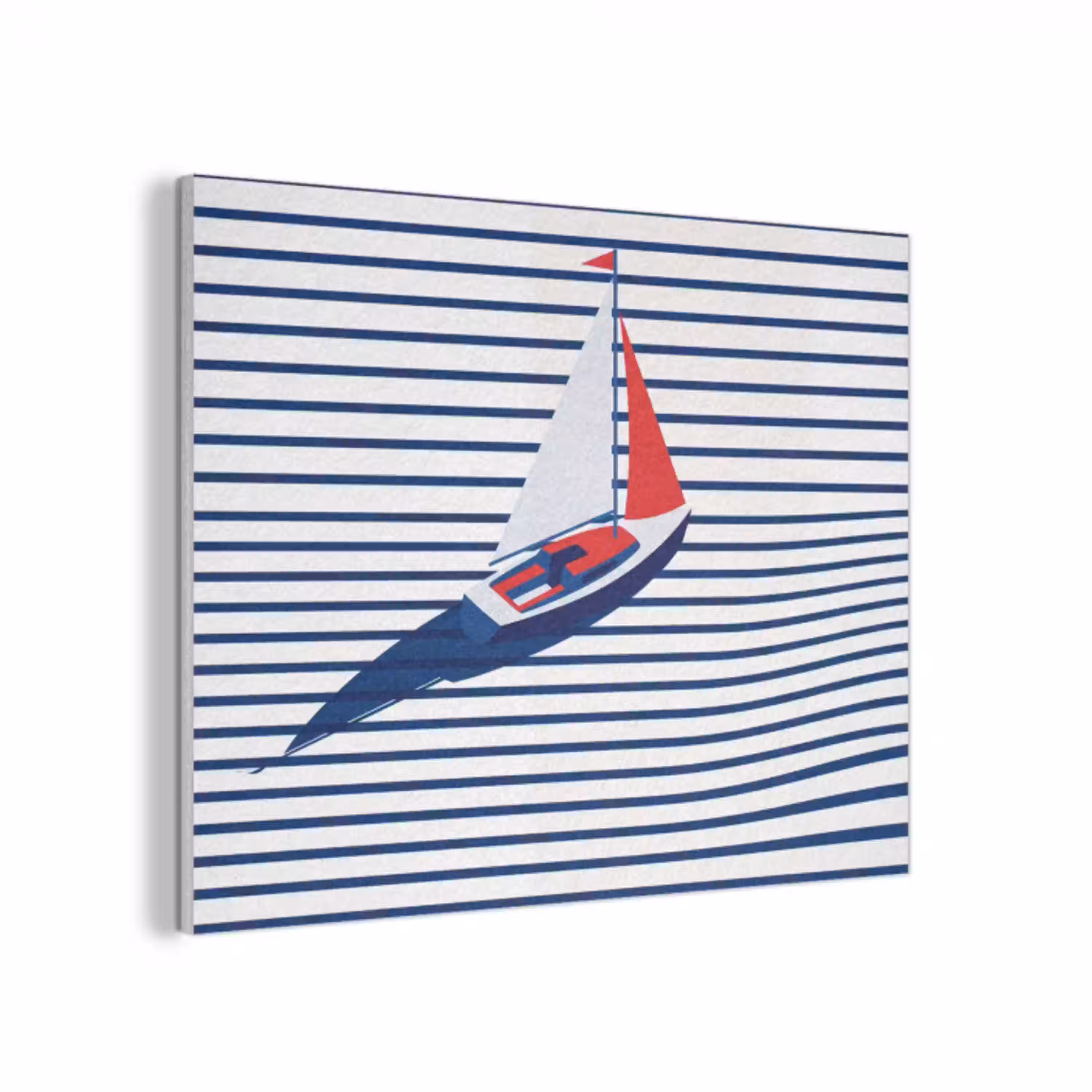 Boot - Water - Abstract - Blauw PET vilt klein -3d