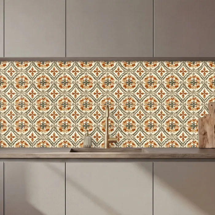 Elegant - Antiek - Kleurrijk keuken achterwand 2 middel 871 zz_3dshopping