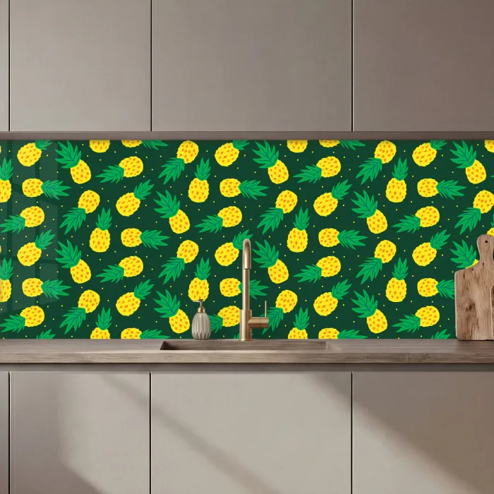 Donkergroen - Ananas - Bladeren keuken achterwand 2 middel 871 zz_3dshopping