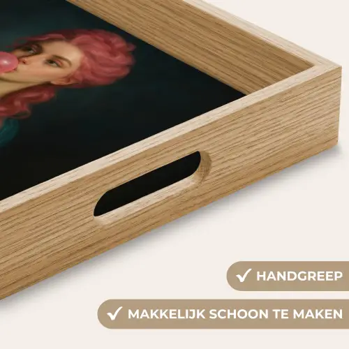 Vrouw - Portret - Kauwgombel Dienblad Rechthoek middel -USP_HandgreepNL