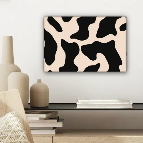 Vlekkenpatroon - Koe - Beige canvas 2cm klein -sfeer6