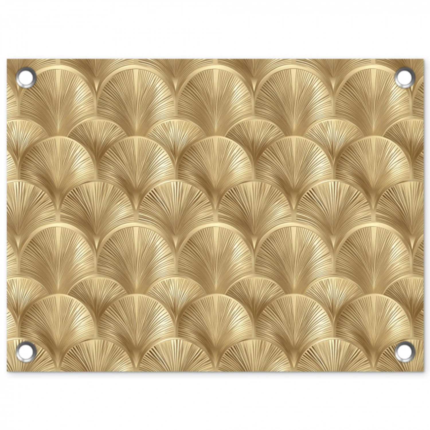 Patroon - Waaier -  Goud tuinposter los doek klein 239 -3d