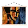 Abstract - Portret - Kleurvakken textielposter latten blank klein -3d
